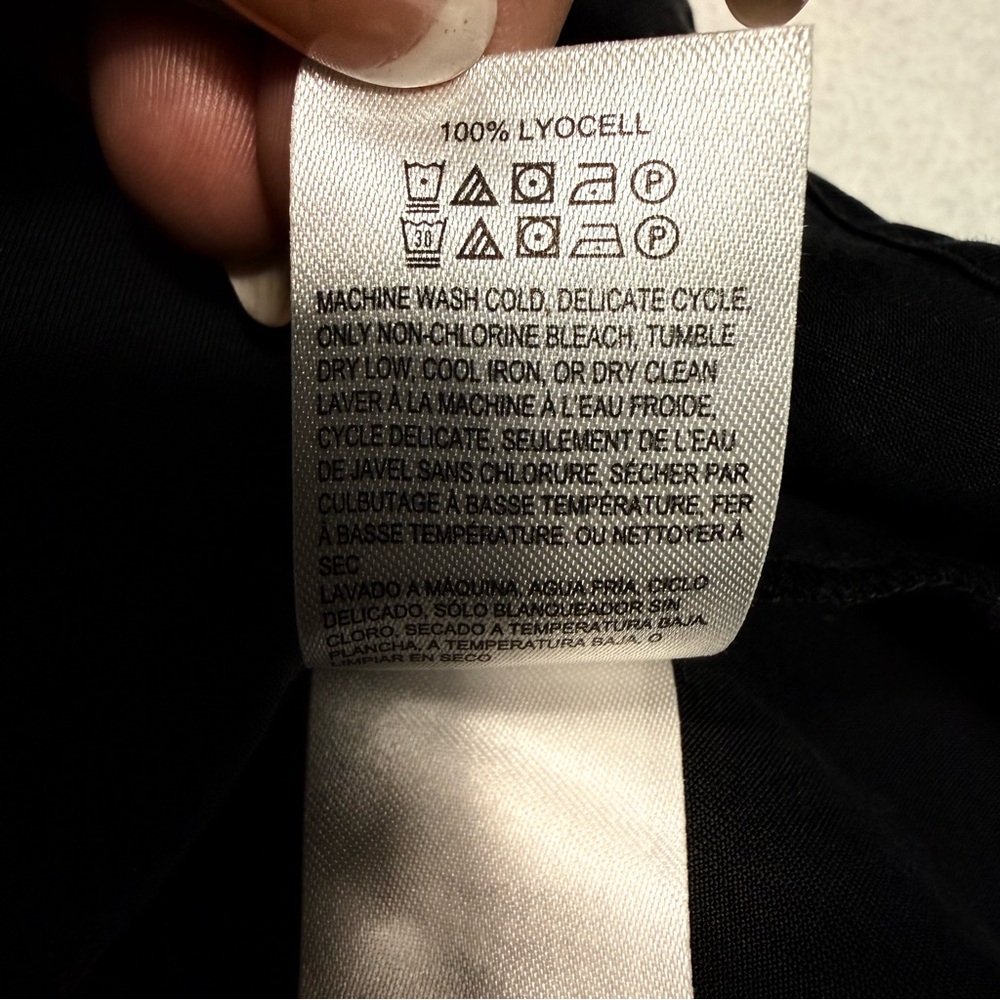 2/$30 Lucky Brand Black Lyocell Button Down Long Sleeve Top Size L #2058 - Picture 5 of 8